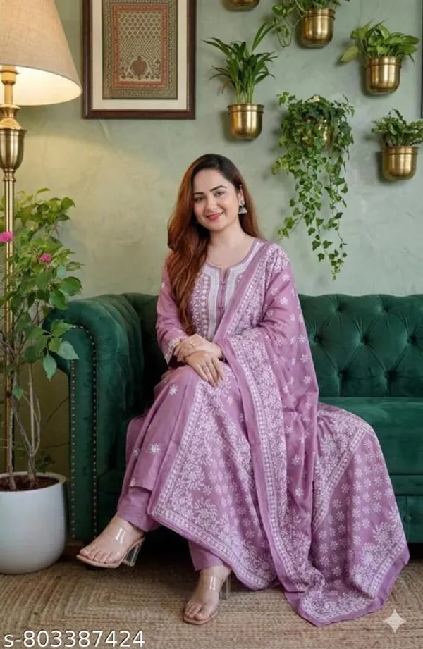 Purple_Cotton_Premium_Kurta_Set_For_Women