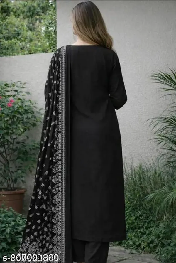 Black_Cotton_Premium_Kurta_Set_For_Women