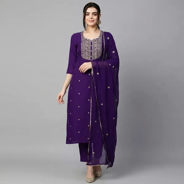 Purple_Cotton_Premium_Kurta_Set_For_Women