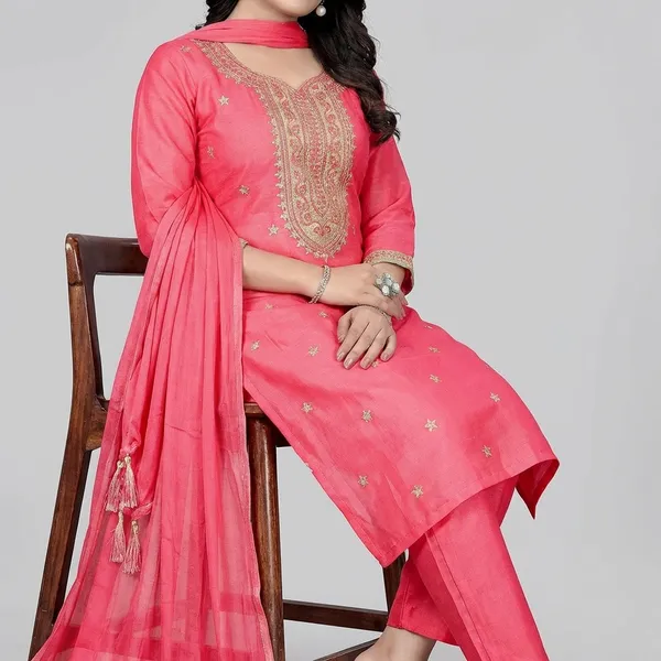 Pink_Cotton_Premium_Kurta_Set_For_Women