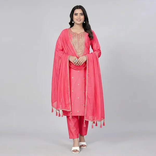 Pink_Cotton_Premium_Kurta_Set_For_Women