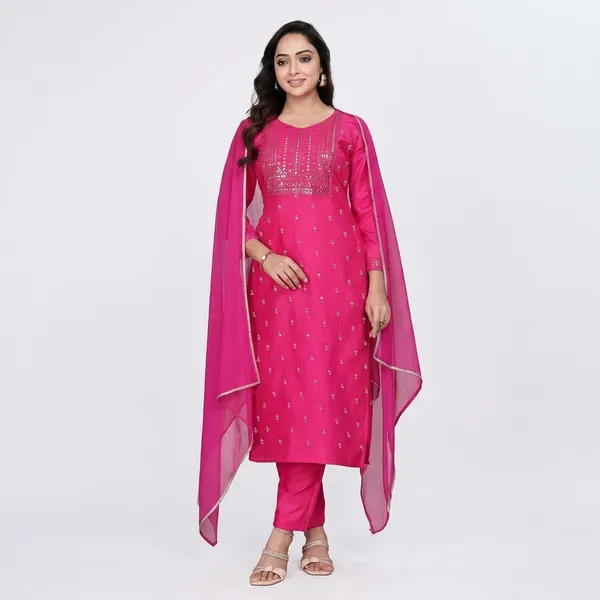 Pink_Cotton_Premium_Kurta_Set_For_Women