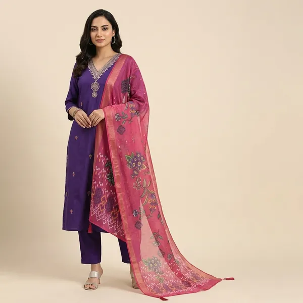 Purple_Cotton_Premium_Kurta_Set_For_Women