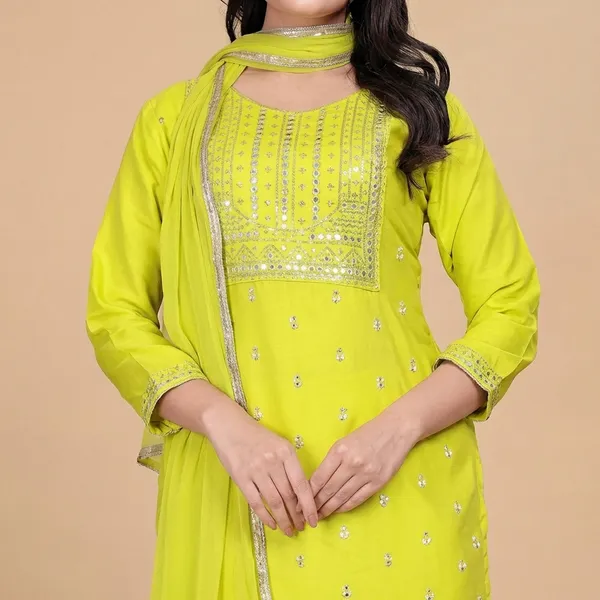 Yellow_Cotton_Premium_Kurta_Set_For_Women