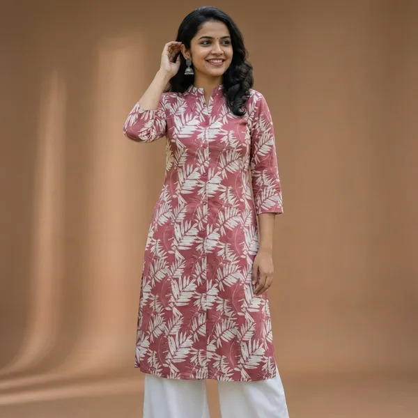 Pink_Cotton_Premium_Kurta_Set_For_Women