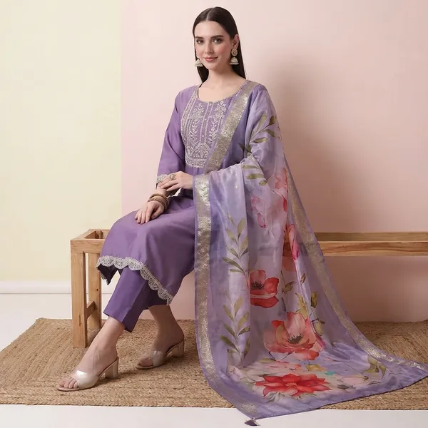 Purple_Cotton_Premium_Kurta_Set_For_Women