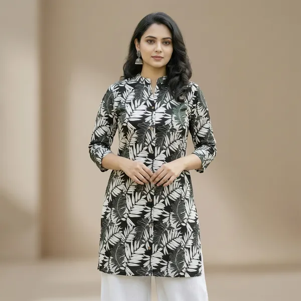Black_And_White_Cotton_Premium_Kurta_Set_For_Women