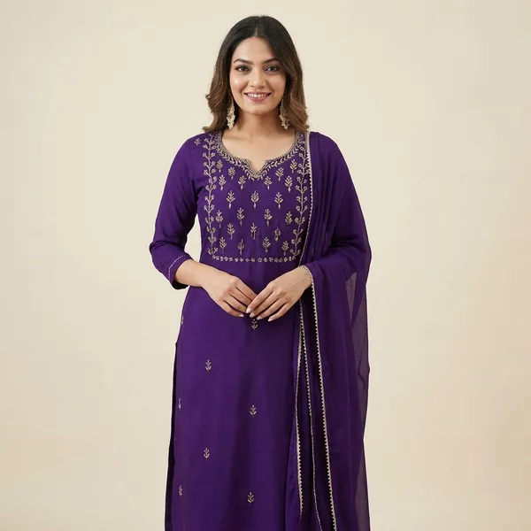 Purple_Cotton_Premium_Kurta_Set_For_Women