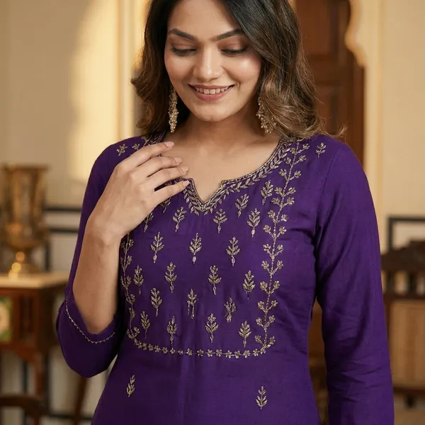 Purple_Cotton_Premium_Kurta_Set_For_Women