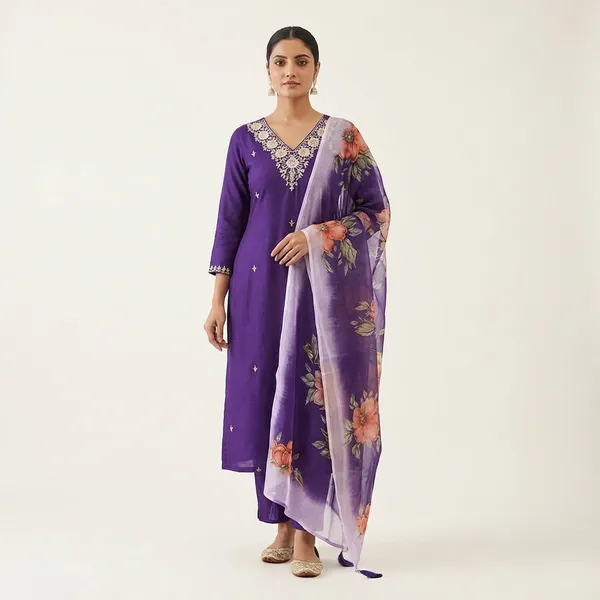 Purple_Cotton_Premium_Kurta_Set_For_Women
