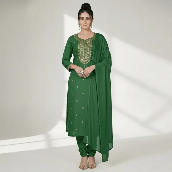 Green_Cotton_Premium_Kurta_Set_For_Women