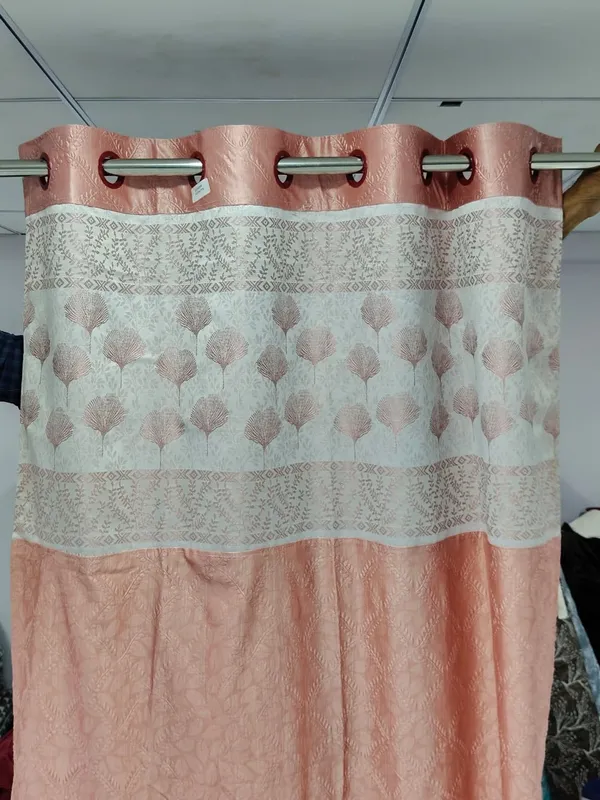 Polyester_Pink_Floral_Botanical_Print_Eyelet_Curtain