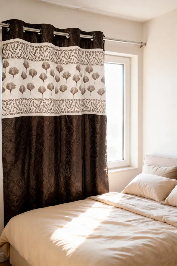Polyester_Black_Ivory_Tree_Motif_Floral_Print_Curtain