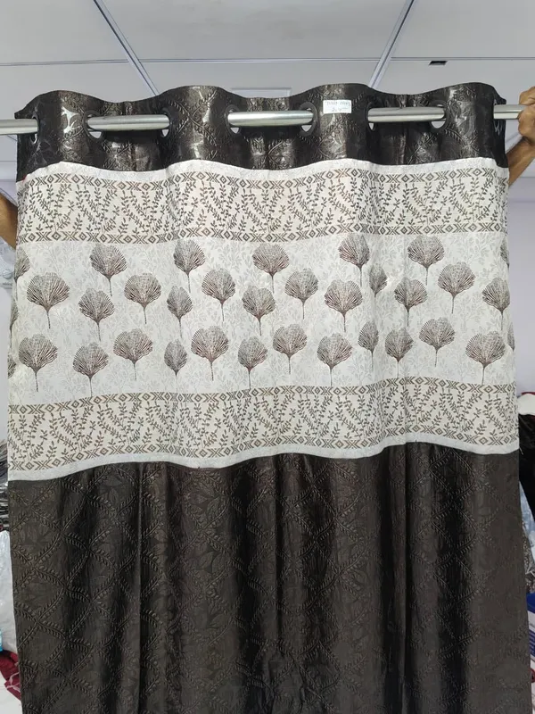 Polyester_Black_Ivory_Tree_Motif_Floral_Print_Curtain