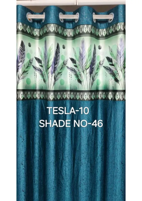 Polyester_Teal_Botanical_Feather_Print_Eyelet_Curtain