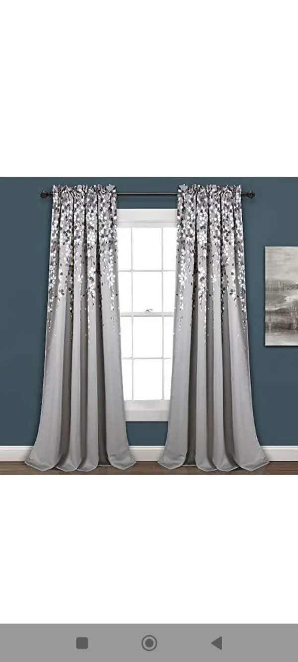 Polyester_Grey_Floral_Print_Window_Curtain