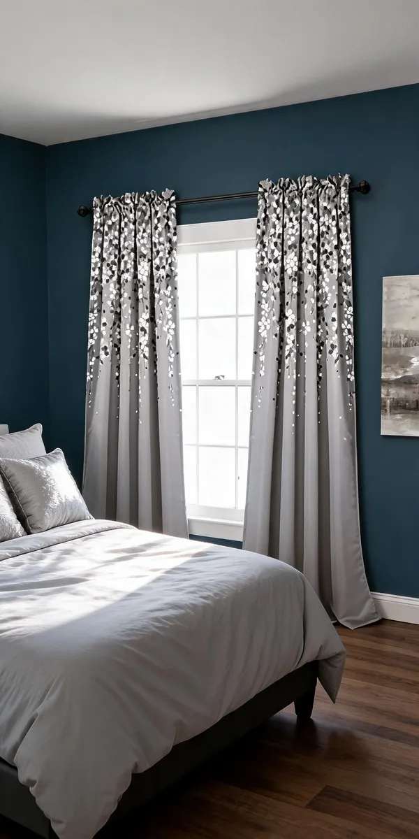 Polyester_Grey_Floral_Print_Window_Curtain