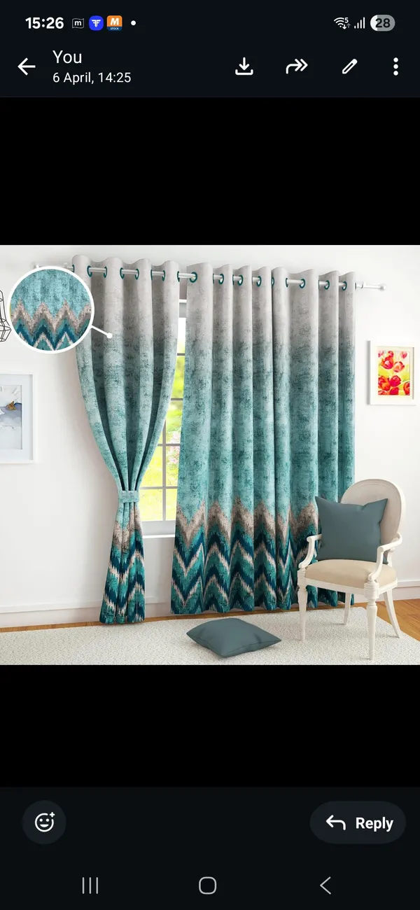 Polyester_Teal_Ombre_Chevron_Print_Eyelet_Curtain