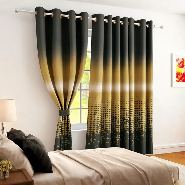 Polyester_Black_Ombre_Dot_Pattern_Eyelet_Window_Curtain