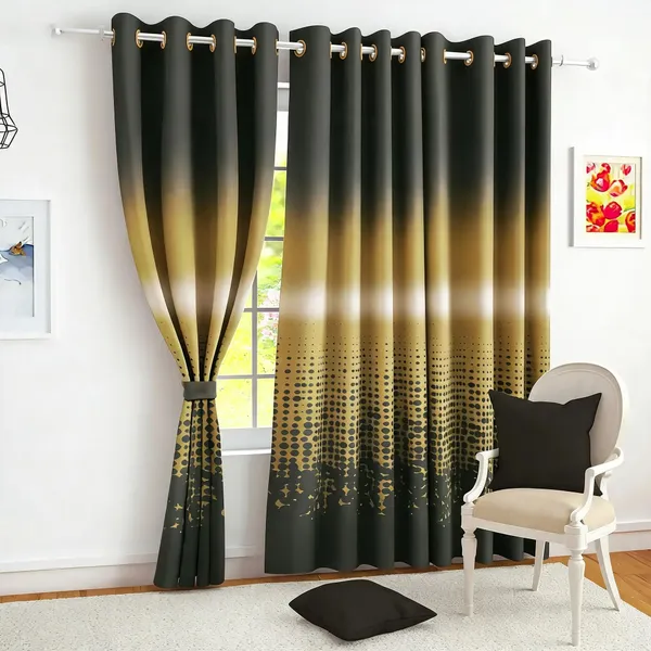 Polyester_Black_Ombre_Dot_Pattern_Eyelet_Window_Curtain