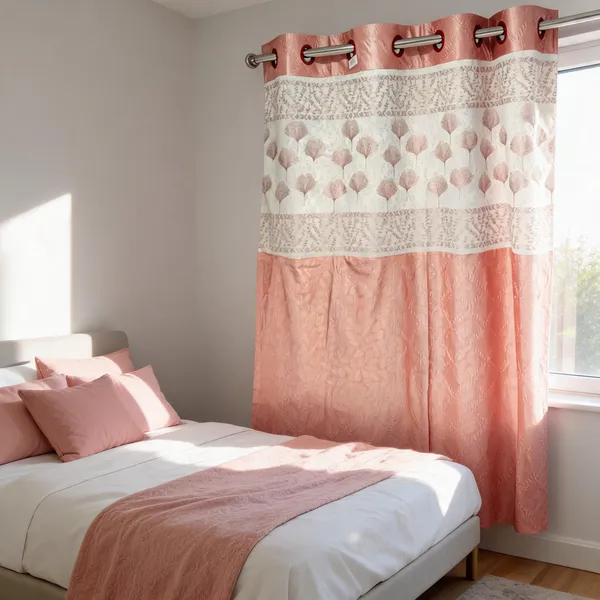 Polyester_Pink_Floral_Botanical_Print_Eyelet_Curtain