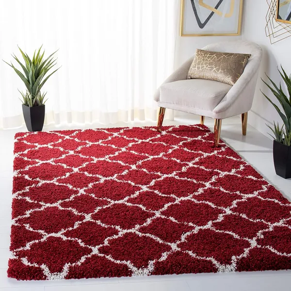 Modern_Micro_Fiber_Rug_Carpet_For_Hall_Bedroom_Kichen_Kids_Room_Baby_Room_Etc_Color_Red_Ivory