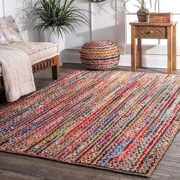 Home_Furnishing_Handwoven_Chindi_Jute_Round_Natural_Fibers_Braided_Reversible_Rug_For_Bedroom_Living_Room_Dining_Room_Multicolour_Chindi_Mulit_Chindi_Chindi_Jute