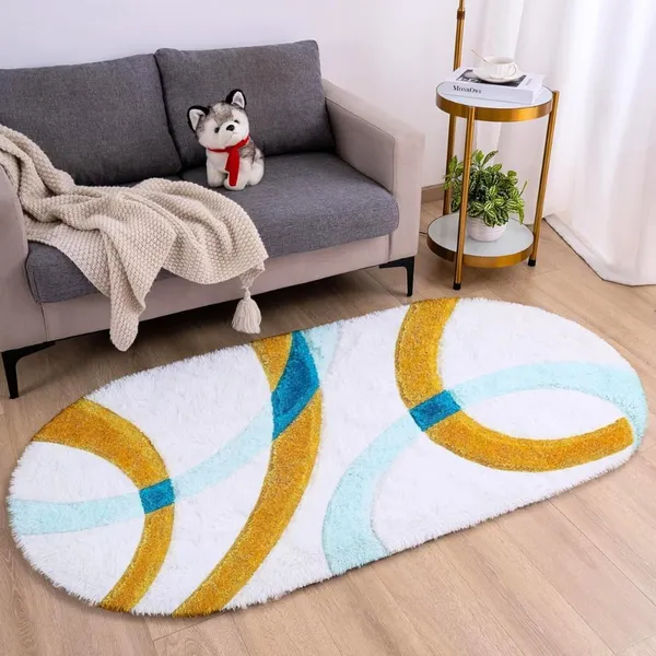 Premium_Oval_Soft_Area_Rugsoft_Durable_Non_Slip_Carpet_In_Multiples_Colors_For_Living_Room_Bedroom_Office_Yellow