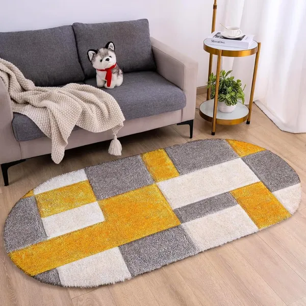 Premium_Oval_Soft_Area_Rugsoft_Durable_Non_Slip_Carpet_In_Multiples_Colors_For_Living_Room_Bedroom_Office_Yellow_3_D