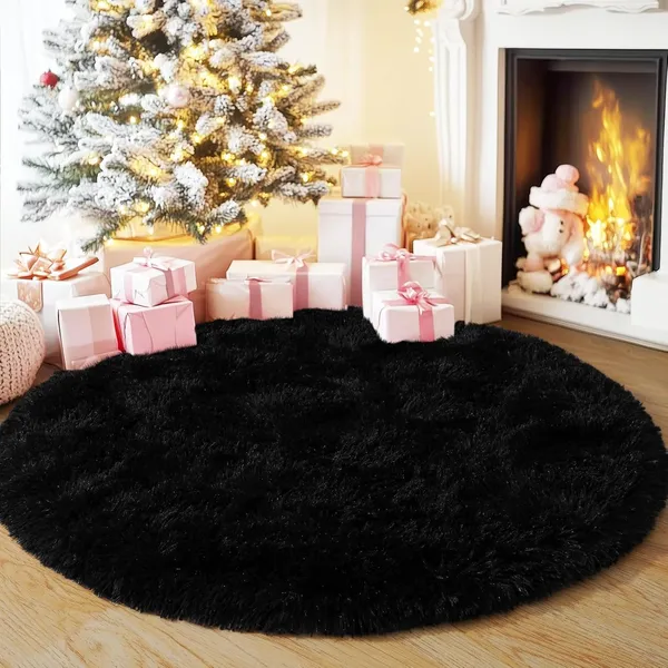Shaggy_Round_Carpet_Soft_Fluffy_Anti_Skid_Washable_Plush_Rug_Thick_Modern_Decorative_Floor_Mat_For_Bedroom_Living_Room_Kids_Room_Etc_Color_Black