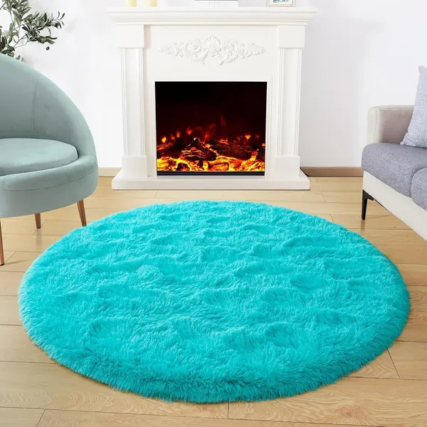 Shaggy_Round_Carpet_Soft_Fluffy_Anti_Skid_Washable_Plush_Rug_Thick_Modern_Decorative_Floor_Mat_For_Bedroom_Living_Room_Kids_Room_Etc_Color_Turquoise