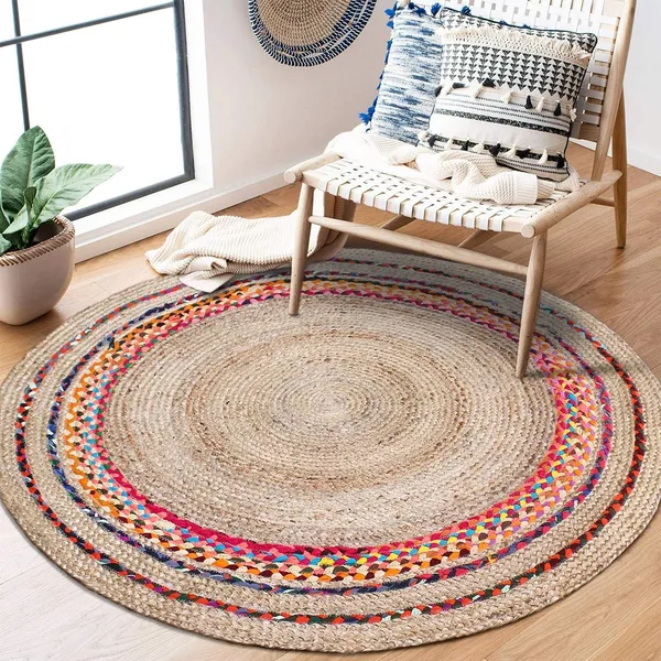 Jute_Round_Handwoven_Natural_Fiber_Rug_For_Living_Room_Bedroom_Dining_Eco_Friendly_Boho_Braided_Floor_Mat_Durable_Area_Rug_For_Home_Office_Color_Chindi_Design