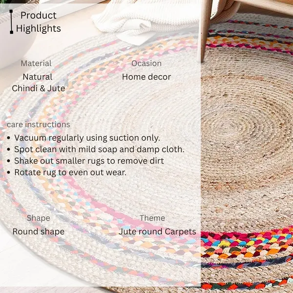 Jute_Round_Handwoven_Natural_Fiber_Rug_For_Living_Room_Bedroom_Dining_Eco_Friendly_Boho_Braided_Floor_Mat_Durable_Area_Rug_For_Home_Office_Color_Chindi_Design