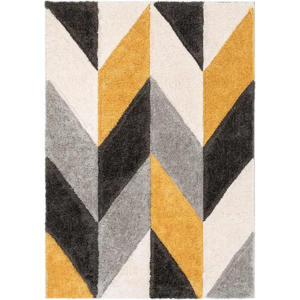 Super_Soft_Shaggy_Carpet_Luxury_Comfort_For_Living_Room_Bedroom_3_D_Rugs_Clr_Black_Yellow