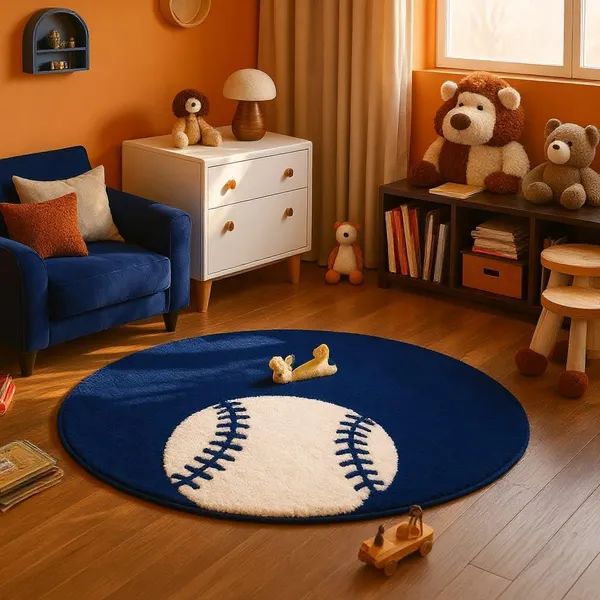 Super_Soft_Shaggy_Carpet_Luxury_Comfort_For_Living_Room_Bedroom_3_D_Round_Clr_Blue_Ball