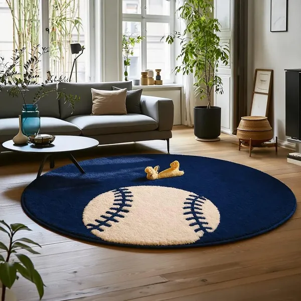 Super_Soft_Shaggy_Carpet_Luxury_Comfort_For_Living_Room_Bedroom_3_D_Round_Clr_Blue_Ball
