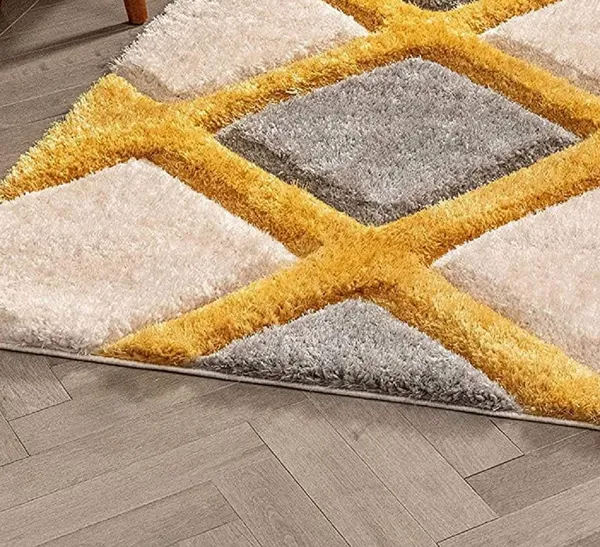 Super_Soft_Shaggy_Carpet_Luxury_Comfort_For_Living_Room_Bedroom_3_D_Rugs_Clr_Yellow_Line_3_D