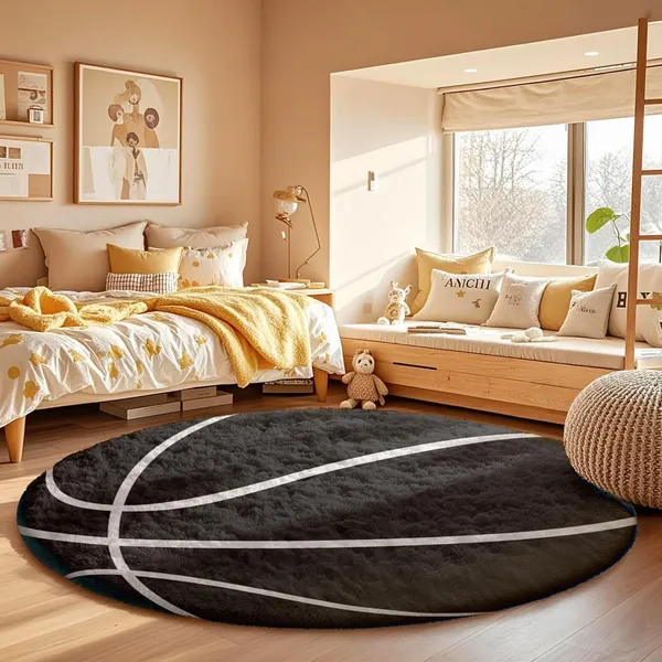 Super_Soft_Shaggy_Carpet_Luxury_Comfort_For_Living_Room_Bedroom_3_D_Round_Clr_Black_Ball