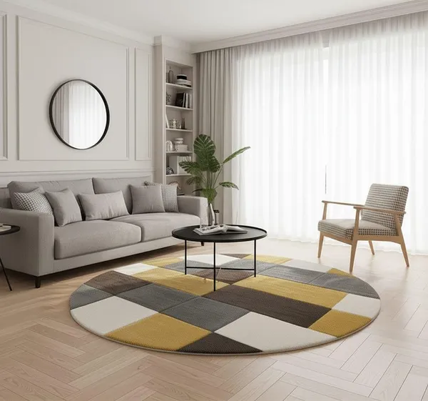 Super_Soft_Shaggy_Carpet_Luxury_Comfort_For_Living_Room_Bedroom_3_D_Round_Clr_Yellow_Coffee_3_D_Ball