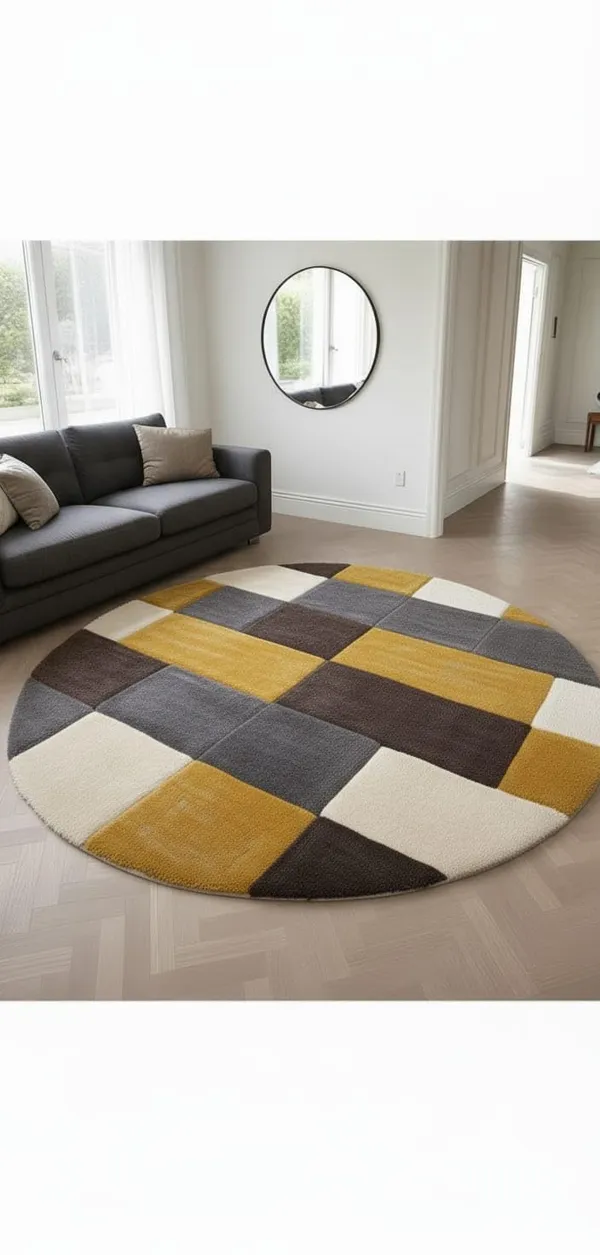 Super_Soft_Shaggy_Carpet_Luxury_Comfort_For_Living_Room_Bedroom_3_D_Round_Clr_Yellow_Coffee_3_D_Ball