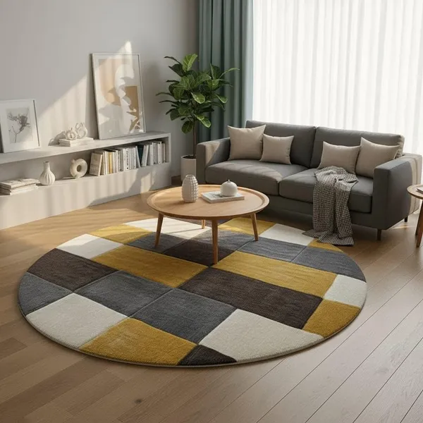 Super_Soft_Shaggy_Carpet_Luxury_Comfort_For_Living_Room_Bedroom_3_D_Round_Clr_Yellow_Coffee_3_D_Ball