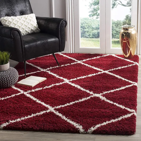 Ultra_Soft_Shaggy_Carpet_For_Living_Room_Bedroom_Premium_Fluffy_Area_Rug_Red_Ivory_Box