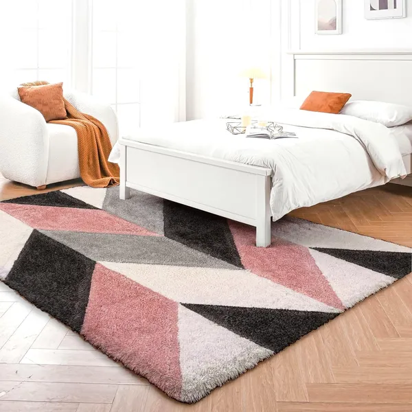 Ultra_Soft_Shaggy_Carpet_For_Living_Room_Bedroom_Premium_Fluffy_Area_Rug_Pink_Black