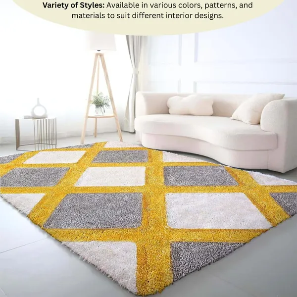Ultra_Soft_Shaggy_Carpet_For_Living_Room_Bedroom_Premium_Fluffy_Area_Rug_Yellow_Line_3_D
