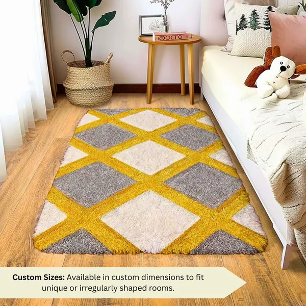 Ultra_Soft_Shaggy_Carpet_For_Living_Room_Bedroom_Premium_Fluffy_Area_Rug_Yellow_Line_3_D