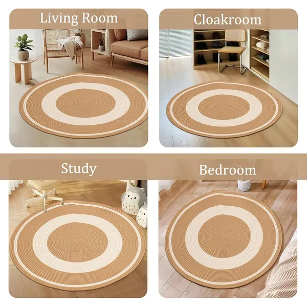Braided_Cotton_Dori_Round_Carpet_Modern_Traditional_Design_Clr_Beige_Line