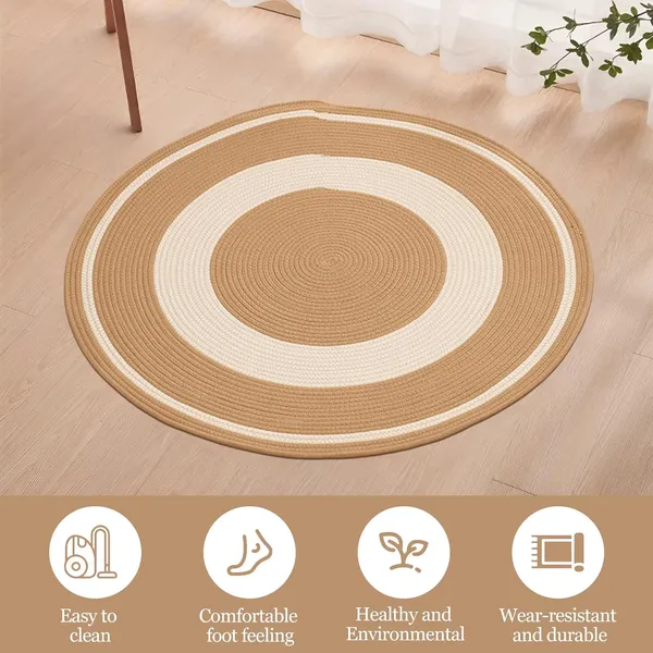 Braided_Cotton_Dori_Round_Carpet_Modern_Traditional_Design_Clr_Beige_Line