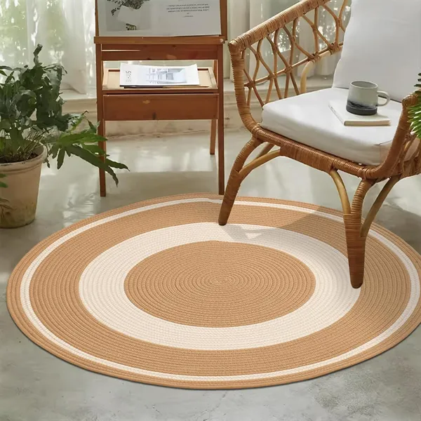 Braided_Cotton_Dori_Round_Carpet_Modern_Traditional_Design_Clr_Beige_Line