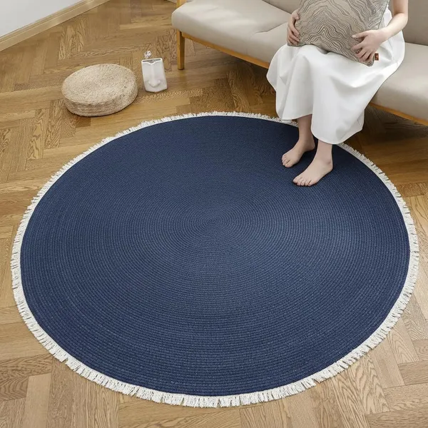 Braided_Cotton_Dori_Round_Carpet_Modern_Traditional_Design_Clr_Blue