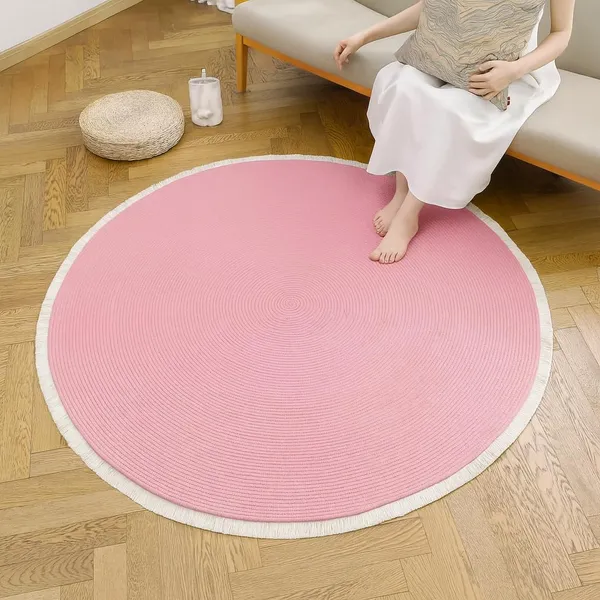 Braided_Cotton_Dori_Round_Carpet_Modern_Traditional_Design_Clr_Pink